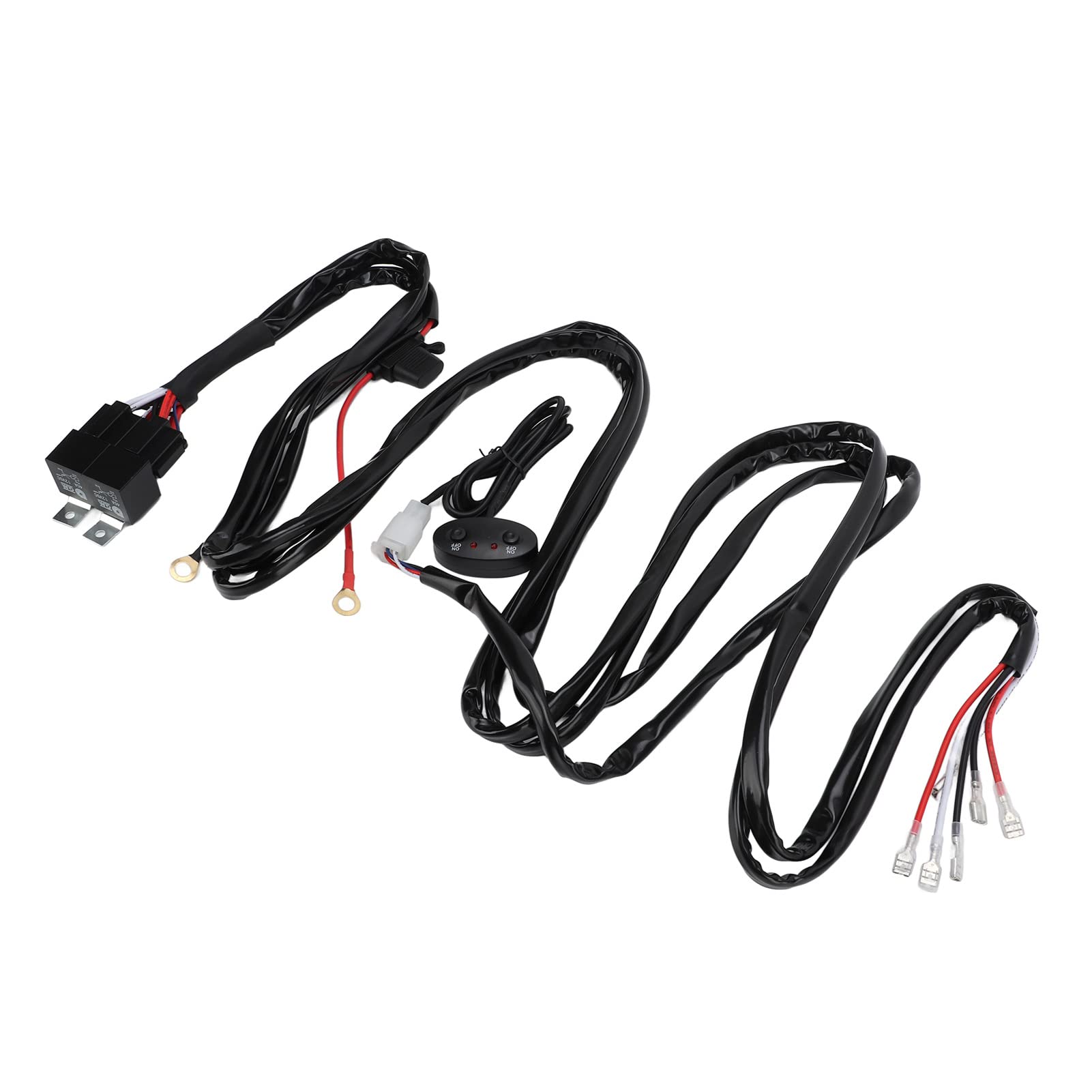 78.7in Long Pure Copper LED Dual Color Light Wire Harness - 3-Wire Design for Off-Road Motorcycle Fog Lights | Durable Work Light Switch Harness for ATV, UTV & Adventure Riding