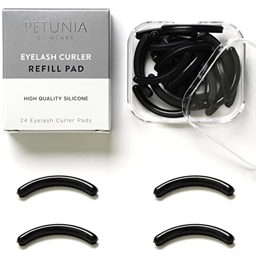 Black Eyelash Curler Refills (24-Pack) - Replacement Pads for Standard Eyelash Curlers | Creates Long-Lasting Curls & Voluminous Lashes | Perfect for Home & Professional Makeup Kits | Great for Daily Use, Special Occasions & Salon Styling