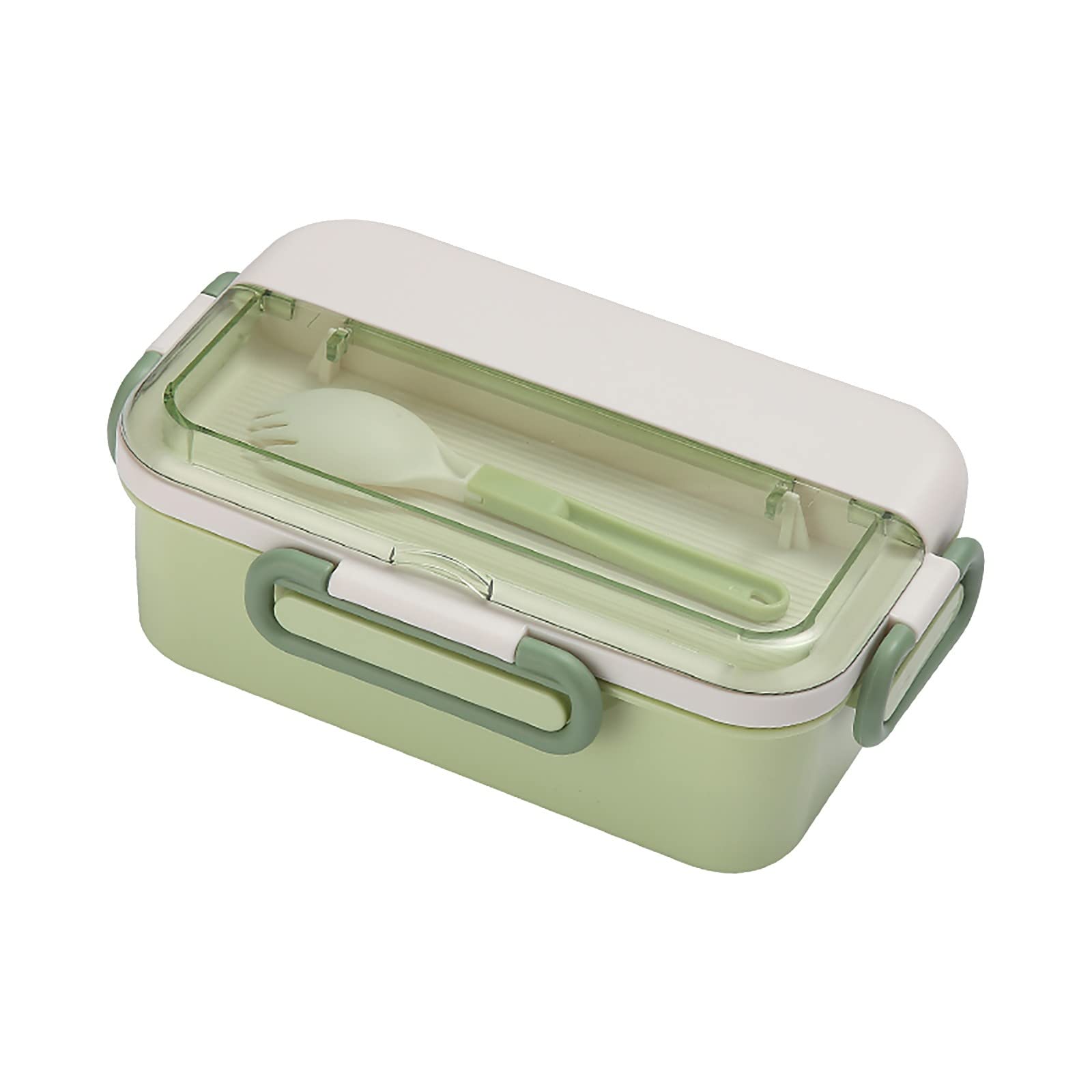 Zerlibeaful Waterproof Bento Lunch Box with Compartments - Microwave Safe Plastic Food Storage Container for Kids School Lunch, Meal Prep & Kitchen Organization - Eco-Friendly Reusable Alternative to Plastic Wrap (Green, One Size) - Perfect for Picnics, Office Lunch & Meal Planning