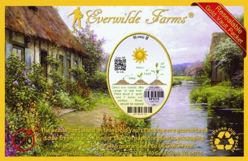 Everwilde Farms – 1/4 Lb Roma II Green Bean Seeds - Non-GMO, Heirloom, Gold Vault Bulk Pack - Perfect for Home Gardening, Vegetable Patches & Sustainable Farming
