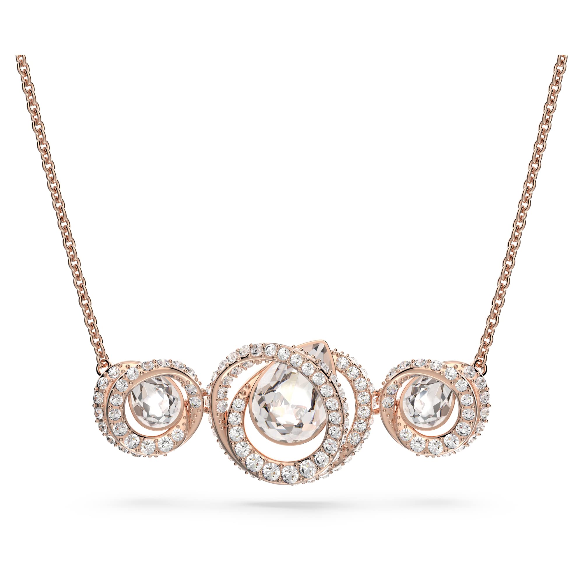 Swarovski Generation Necklace for Women - Elegant White Crystal Pendant with Rose Gold Tone Plating | Perfect for Weddings, Anniversaries, and Special Occasions