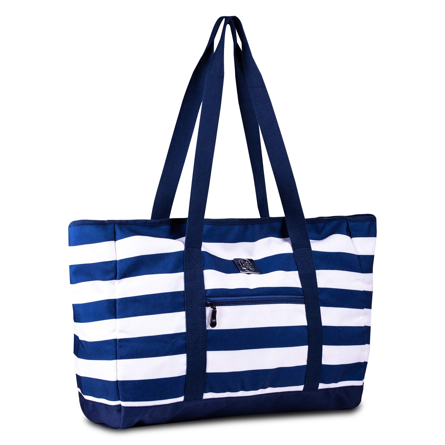 BANG&CARSEN XXL Beach Tote Bag for Women - Extra Large Zippered Beach Bag with Multiple Pockets, Perfect for Pool, Travel, and Shopping