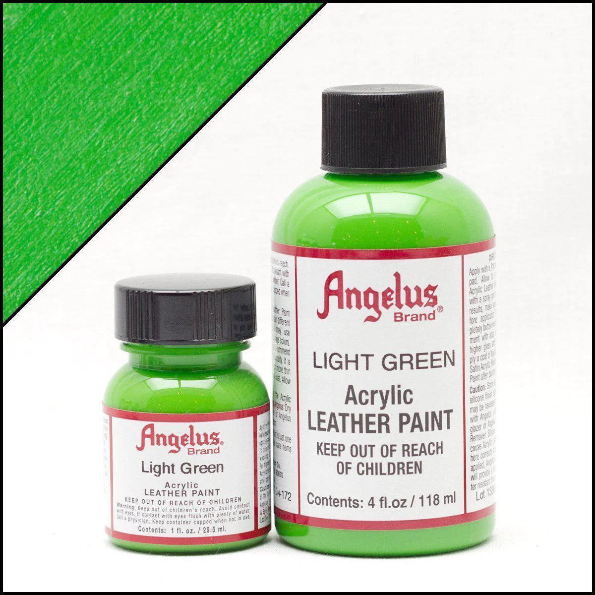 Light Green Angelus Leather Paint 4oz - Premium Leather Dye for Shoes, Bags & Accessories - Perfect for DIY Leather Repair & Customization