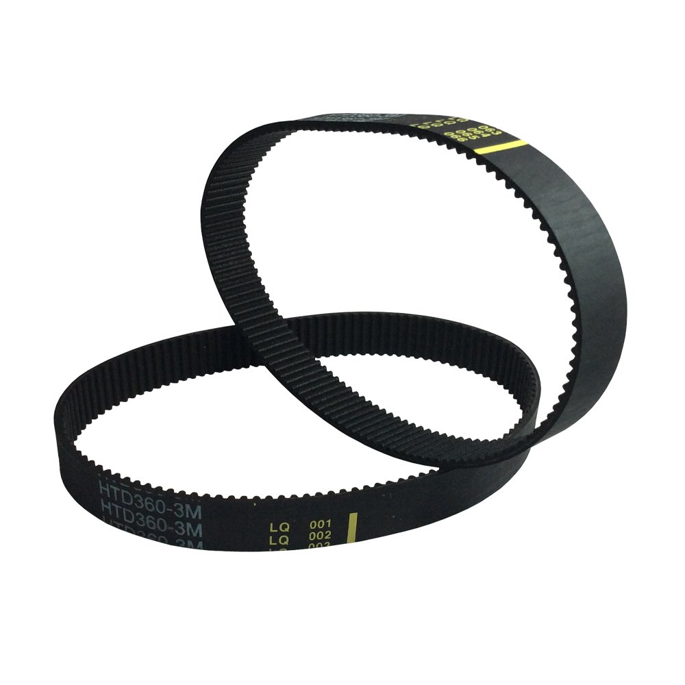 2-Pack HTD 3M Synchronous Rubber Belt - 360mm Length, 120 Teeth, 15mm Width - Arc Tooth Design for 3M Timing Belt Pulley (16mm Width) - Perfect for CNC Machines, 3D Printers, and Industrial Automation Equipment