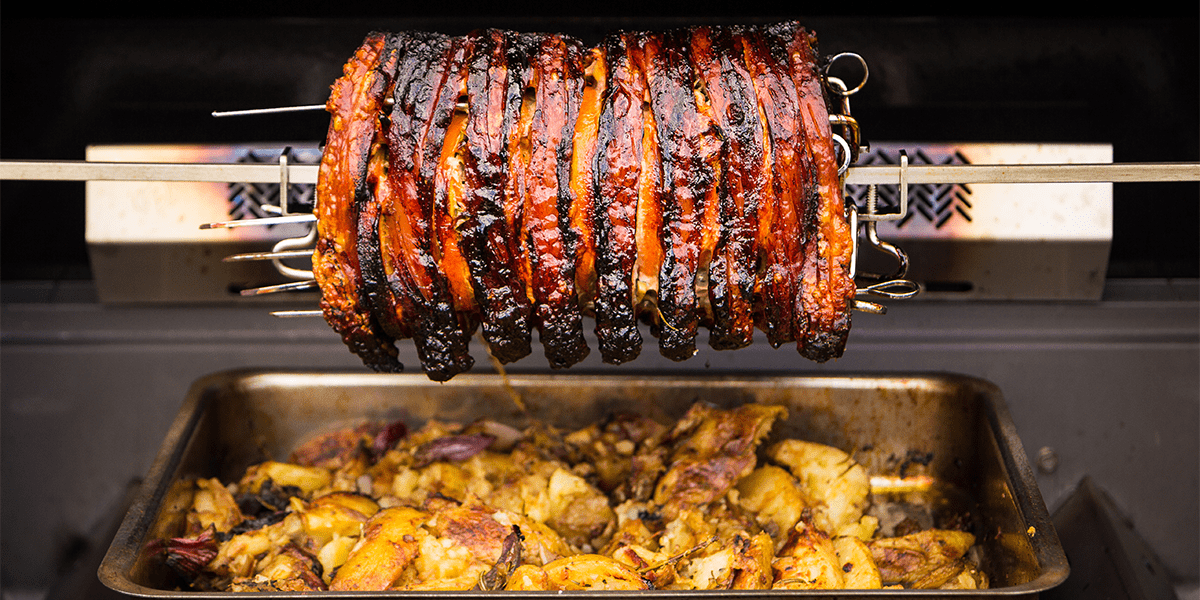 Napoleon 69100 Heavy Duty Rotisserie Kit with Motor & Light - Perfect for Grilling, BBQ, and Outdoor Cooking