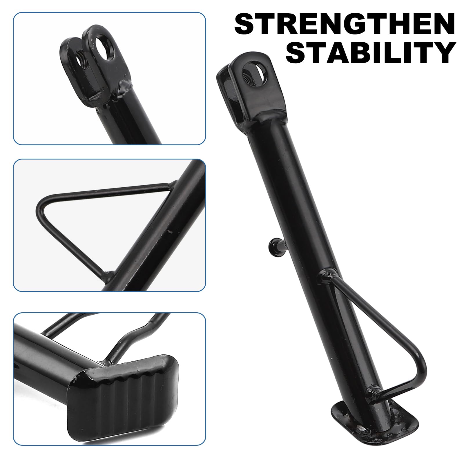Iron Motorcycle Kickstand - Heavy Duty Dirt Bike Stand for Pit Bikes, Scooters & Mopeds - 18.9cm Height - Universal Fit for Most Mini Bikes - Perfect for Garage Storage & Off-Road Maintenance