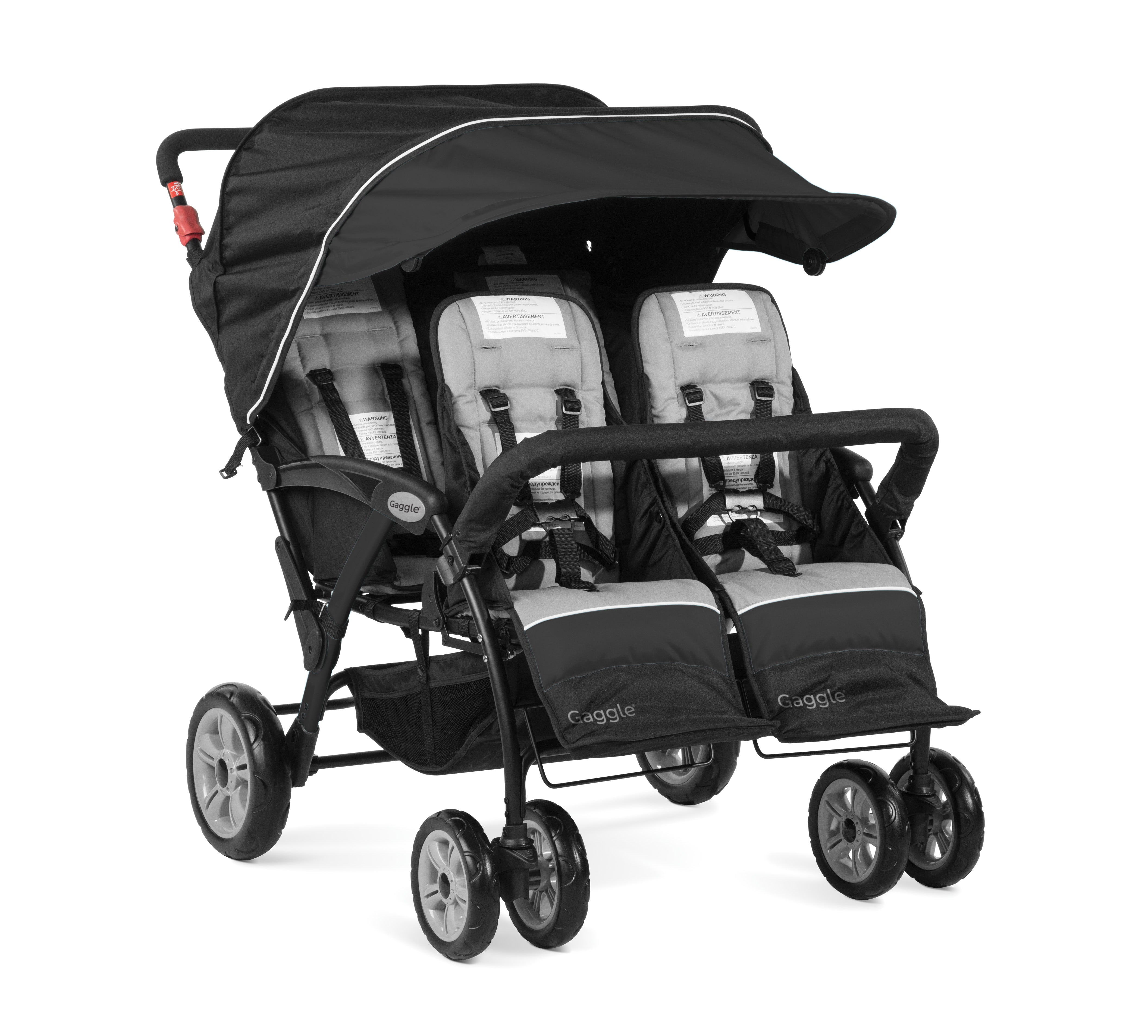 Gaggle Compass Quad 4-Seat Stroller for Toddlers - Lightweight, Durable & Foldable Baby Stroller for Multiple Kids - Perfect for Family Outings, Shopping & Travel
