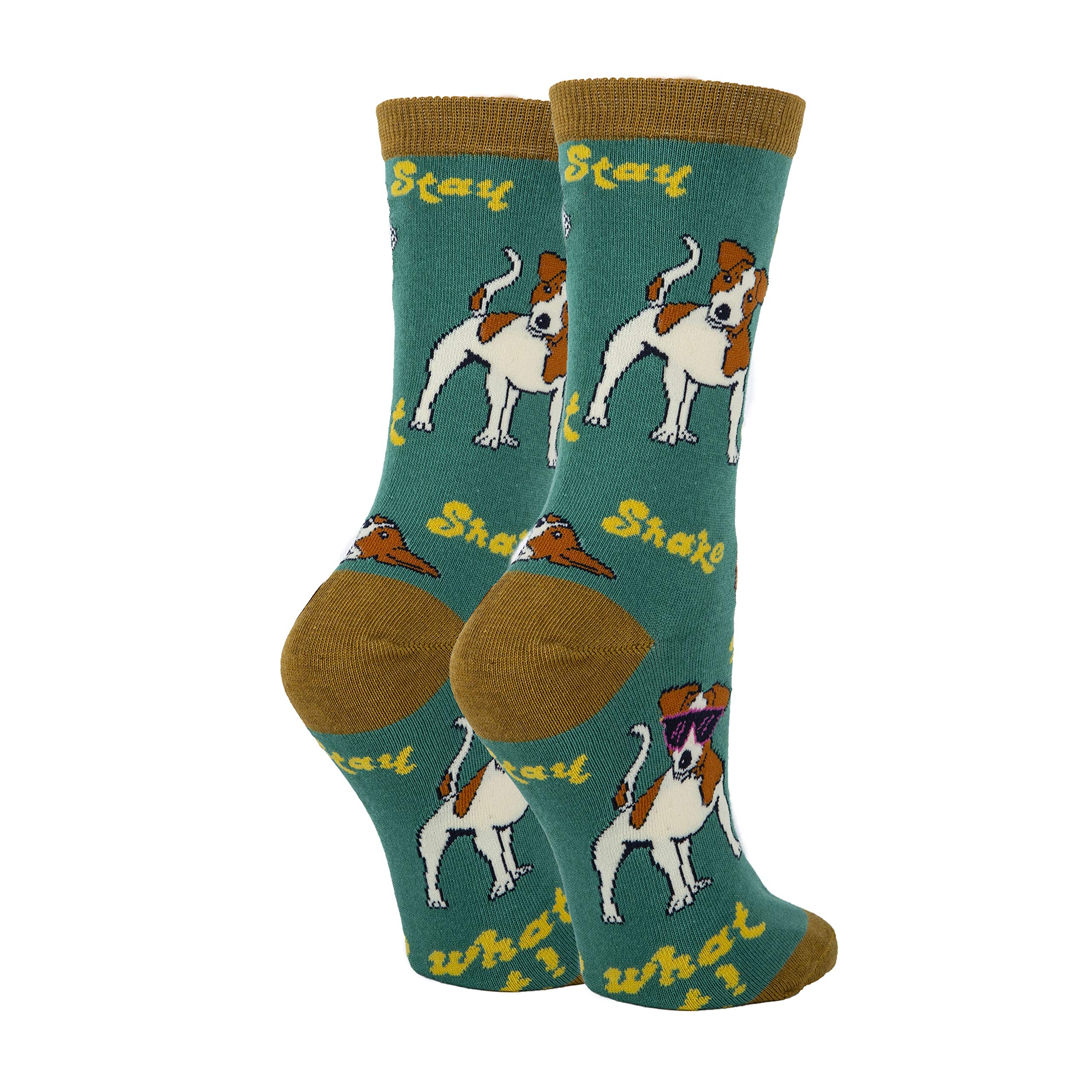 Funny Animal Crew Socks for Women - Cute Dog Lover Novelty Socks (Fits US Women's Shoe Size 5-10) - Perfect Gift for Pet Owners, Office Humor & Casual Wear