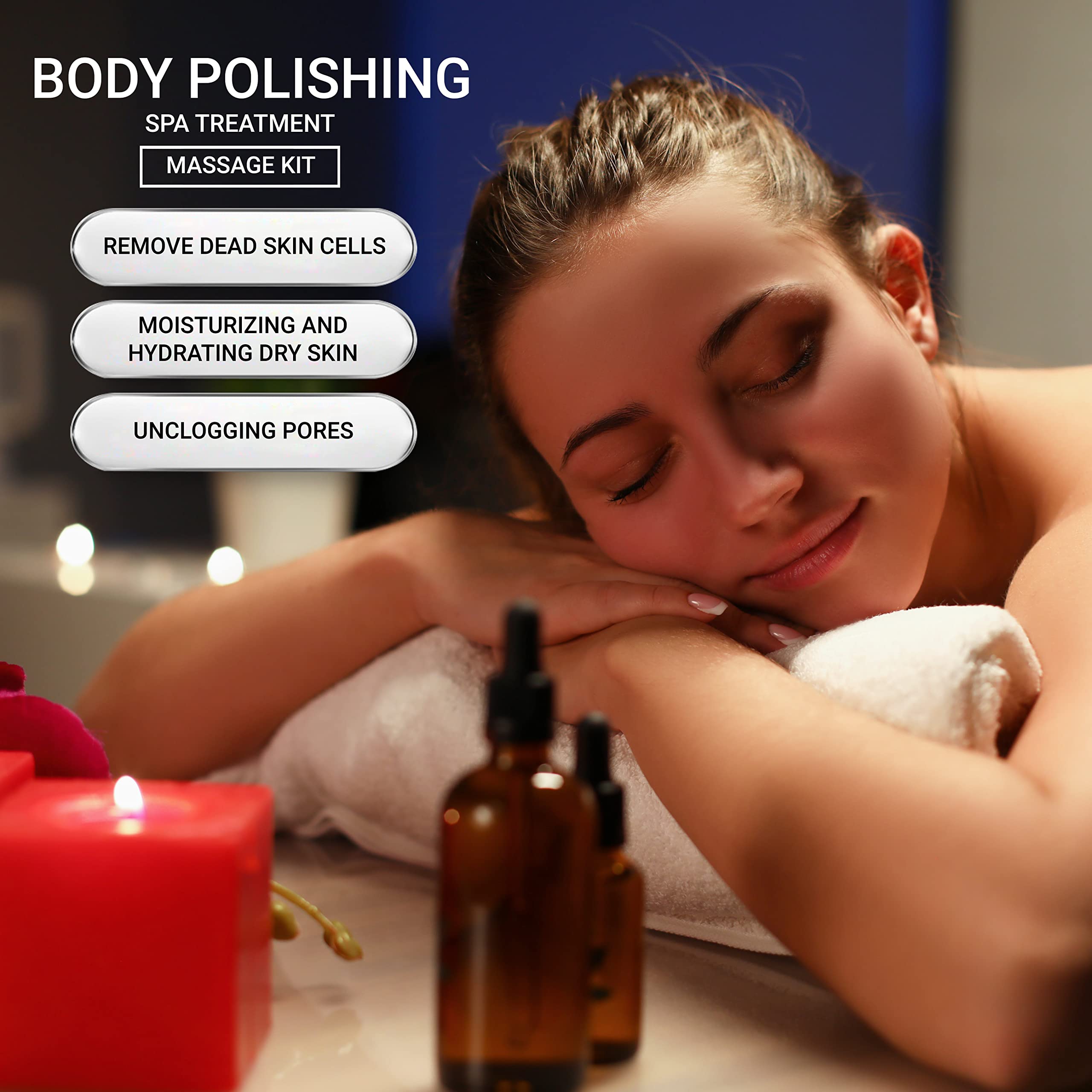 Herbal Tree Body Polishing Massage Kit - Exfoliating & Moisturizing Spa Treatment for Body Toning, Instant Whitening & Tan Removal (950g) | Perfect for At-Home Spa Days, Self-Care Routines & Gift Giving - Women & Men