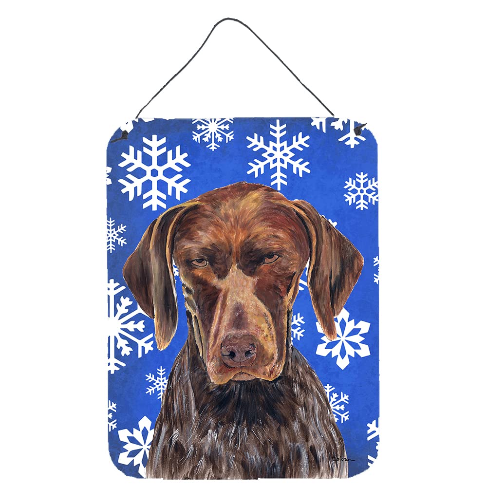 German Shorthaired Pointer Winter Snowflakes Metal Wall Decor - 12