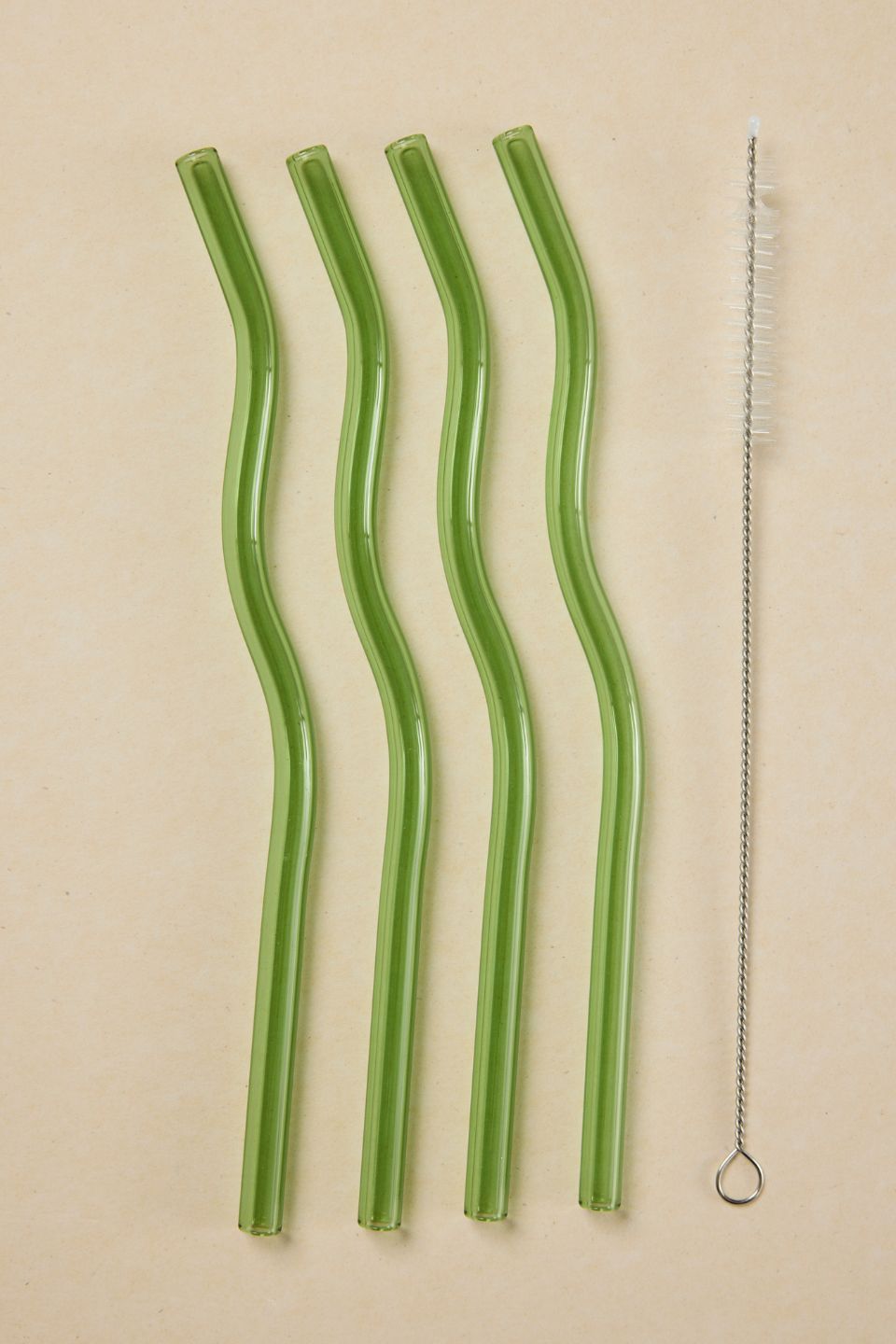 Eco-Friendly Reusable Glass Drinking Straws Set of 4 - BPA-Free Curved Design for Smoothies, Cocktails & Iced Beverages - Perfect for Home, Cafe & Restaurant Use