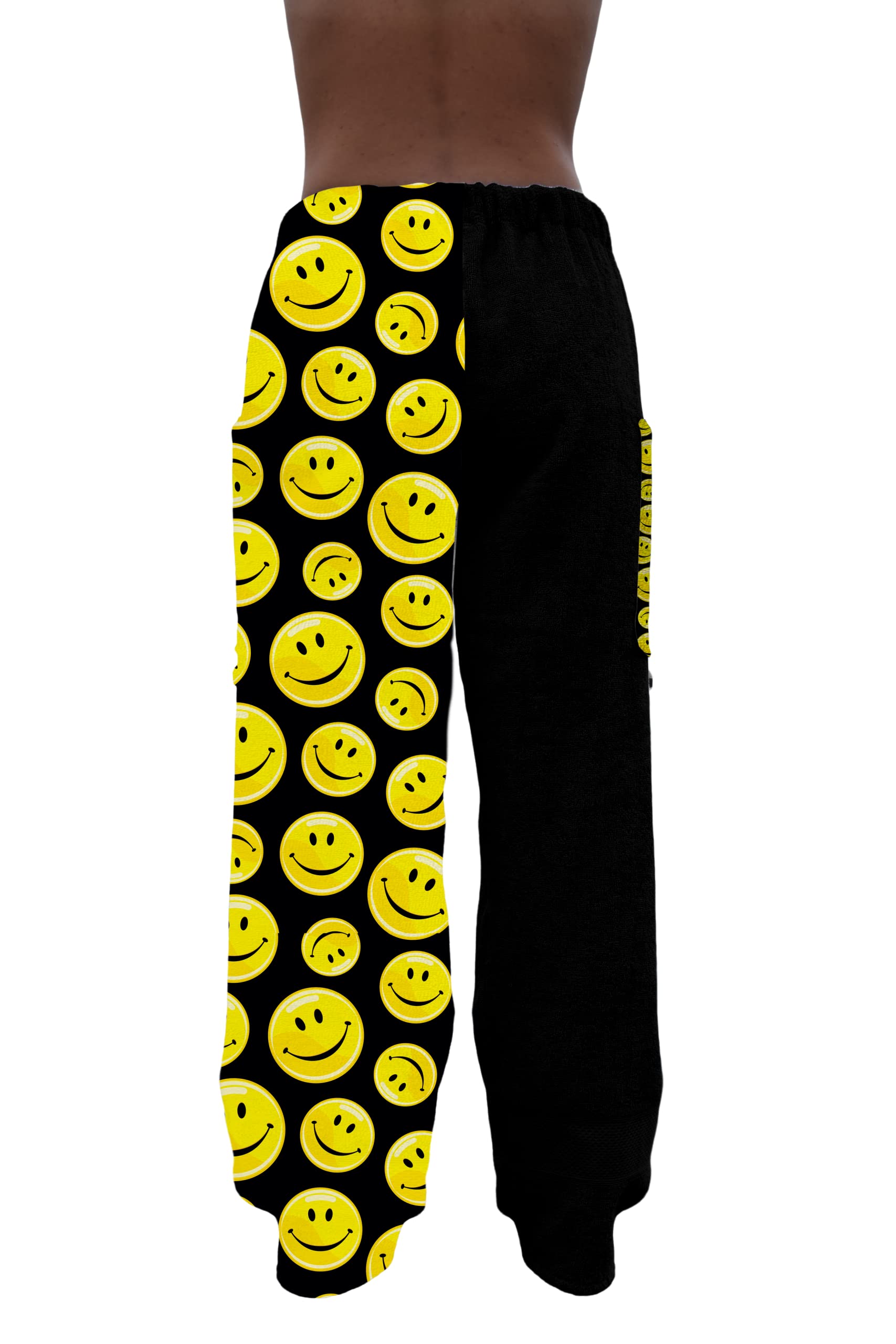 Smiley Face Cotton Terry Towel Pants for Swimmers - Soft Beach Cover Up & Swimwear - Quick Dry Bath Wrap for Pool, Gym & Spa Days