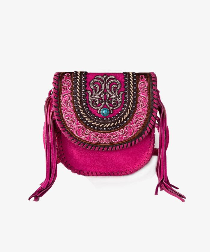 Montana West Fringe Concho Crossbody Bag for Women - Stylish Leather Shoulder Purse with Western Design | Perfect for Casual Outings, Parties & Everyday Use