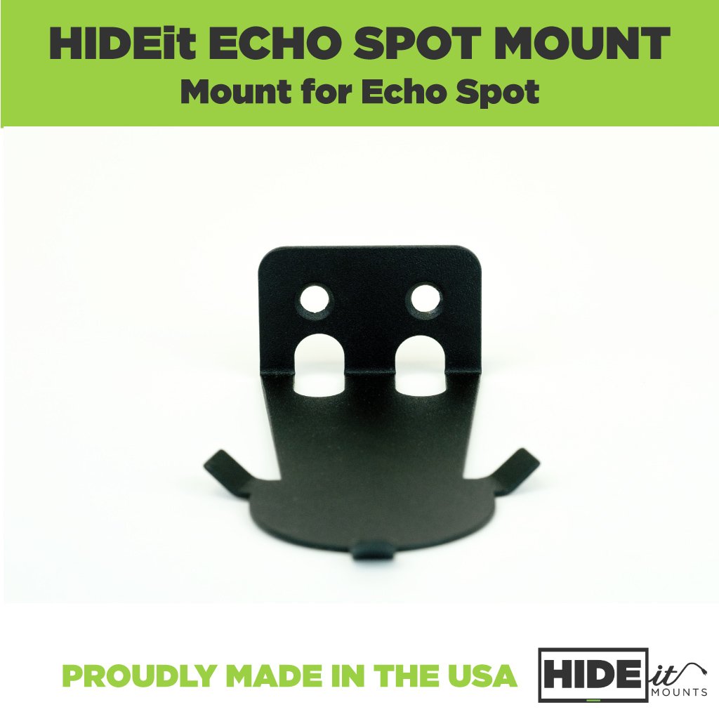 Hideit Mounts Wall Mount for Amazon Echo Spot - Black Steel Smart Speaker Holder | Made in USA | Perfect for Bedroom, Kitchen & Office Setup
