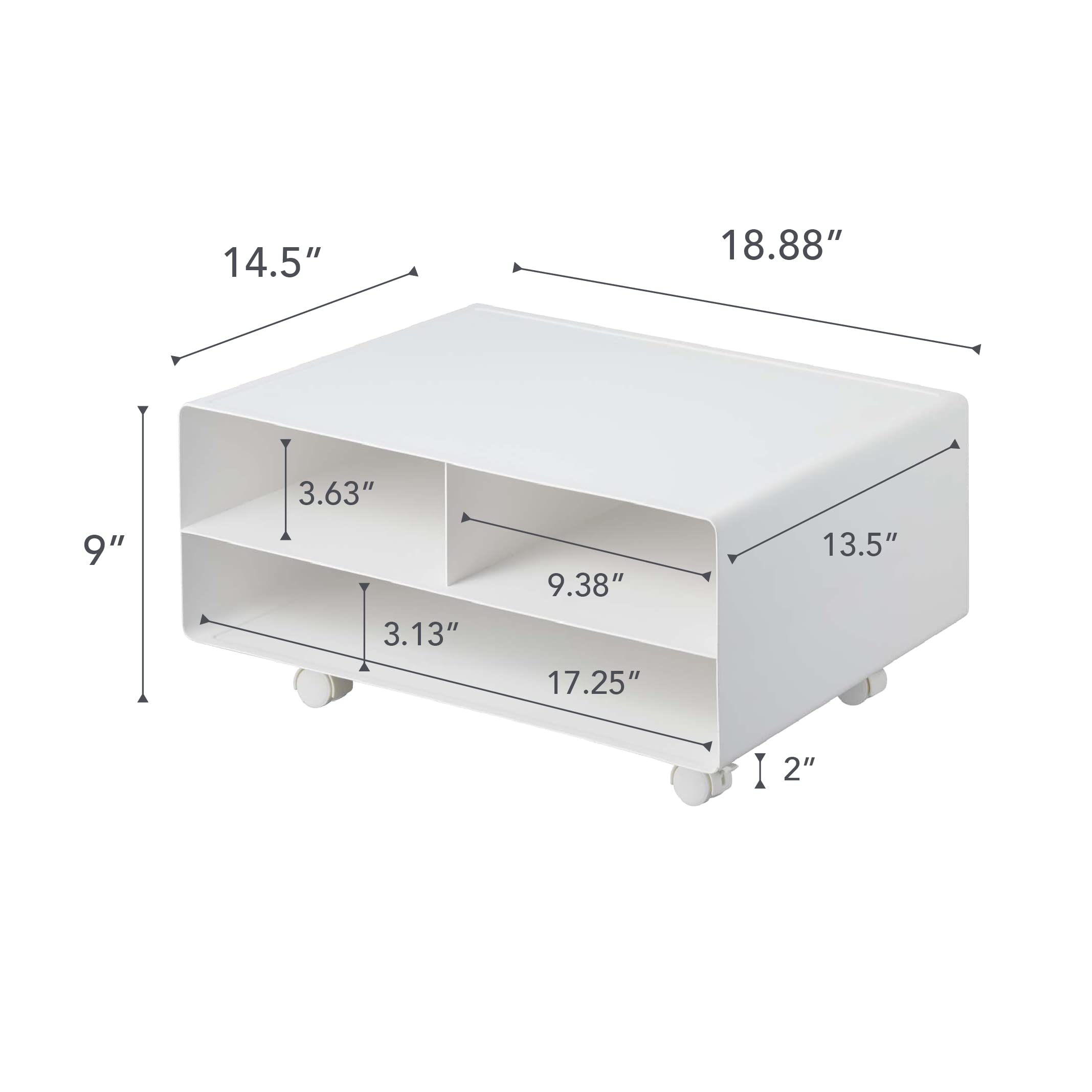Yamazaki Home White Steel Desktop Printer Stand - Space Saving Office Organizer for Computer Accessories | Perfect for Home Office, Study Desk & Workspace Organization