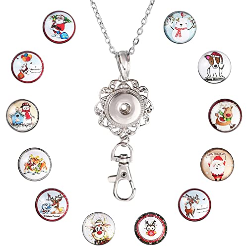 1+12 Flamingo & Xmas Button Lanyard