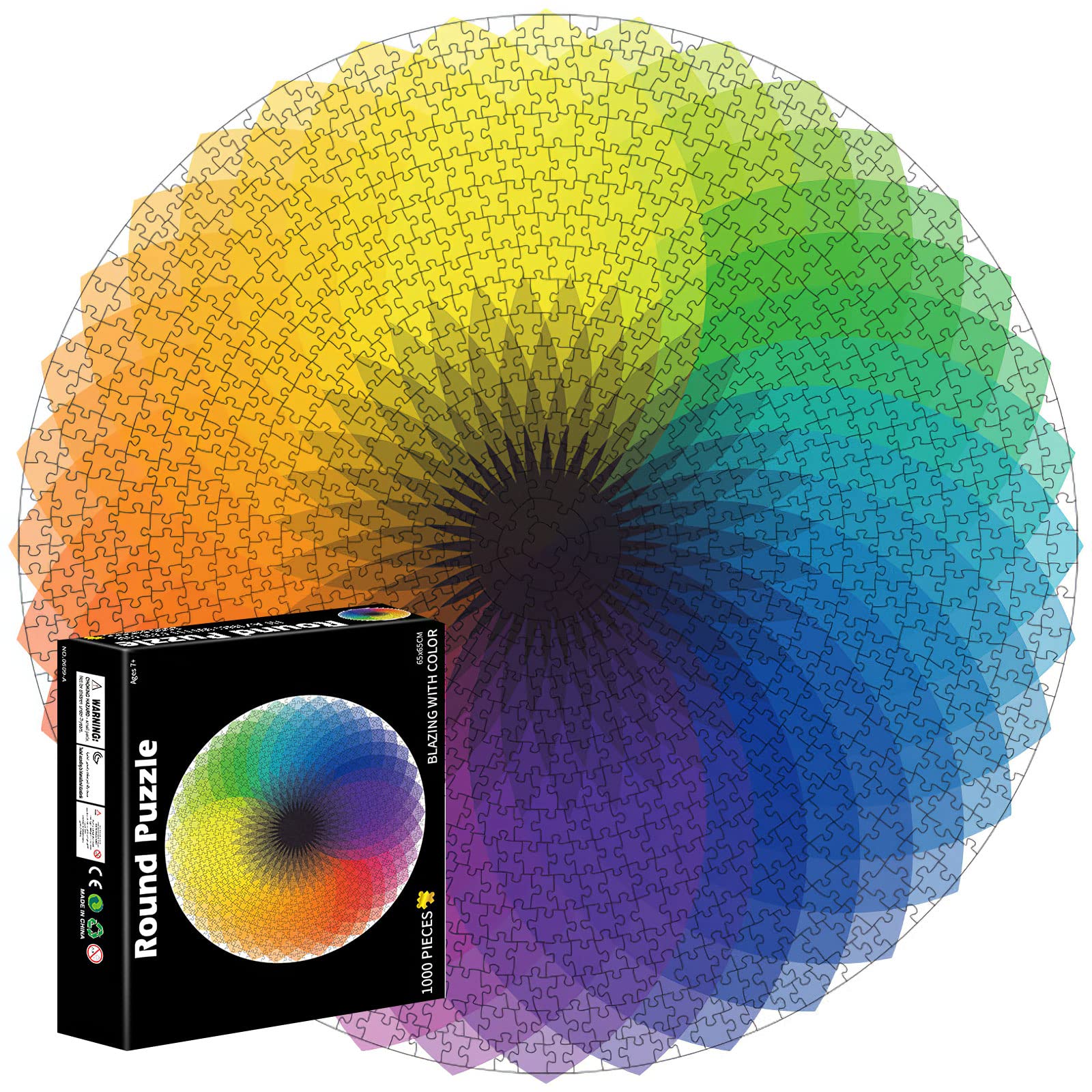Bysonice 1000-Piece Round Jigsaw Puzzle - Lion Head Pattern, High Definition Puzzle for Adults & Family, Stress Relief & Brain Teaser - Perfect for Family Game Night & Relaxation Activities