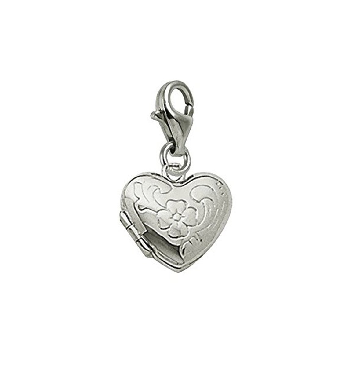 Locket Charm with Lobster Claw Clasp - Silver & Gold Pendant for Bracelets & Necklaces - Perfect for Gifts, DIY Jewelry Making and Everyday Wear