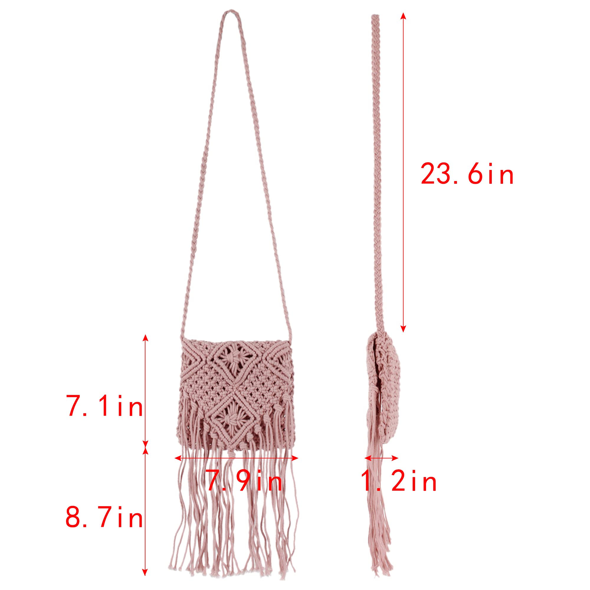 Van Caro Handwoven Cotton Straw Shoulder Bag - Crochet Tassel Bohemian Beach Purse for Women | Perfect for Summer Outings, Vacations & Boho Fashion Accessories