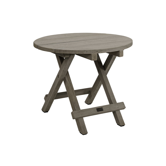 Vintage Round Outdoor Folding Side Table - Artwood Patio Furniture for Garden, Poolside & Balcony Use