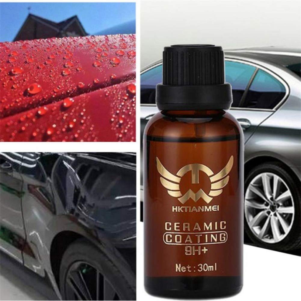 9H Hardness Nano Ceramic Coating for Cars - Super Hydrophobic Liquid Glass Coating Polish Kit (30ml) - Protect Paint & Enhance Shine for Sedans, SUVs & Trucks