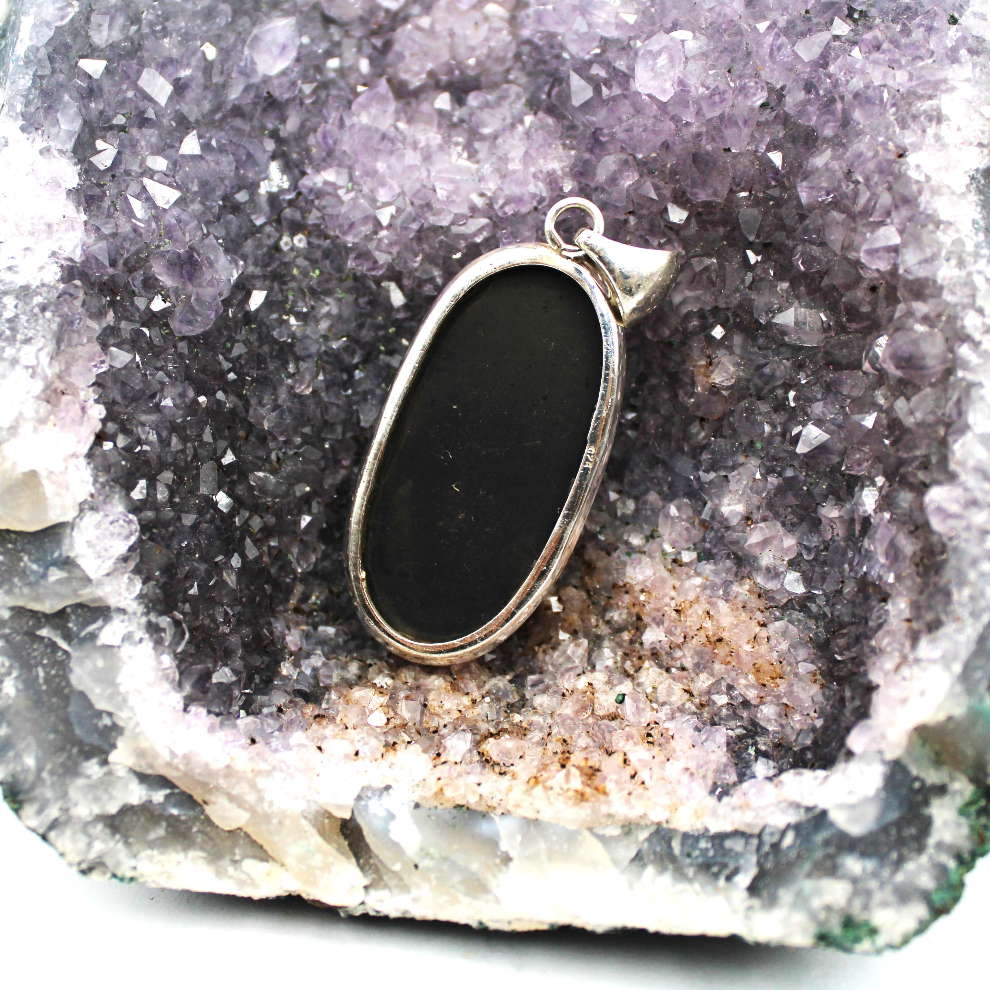 Black Tourmaline Pendant Necklace in Sterling Silver 925 - Protection Jewelry for Women & Men, Perfect for Meditation, Energy Healing & Everyday Wear