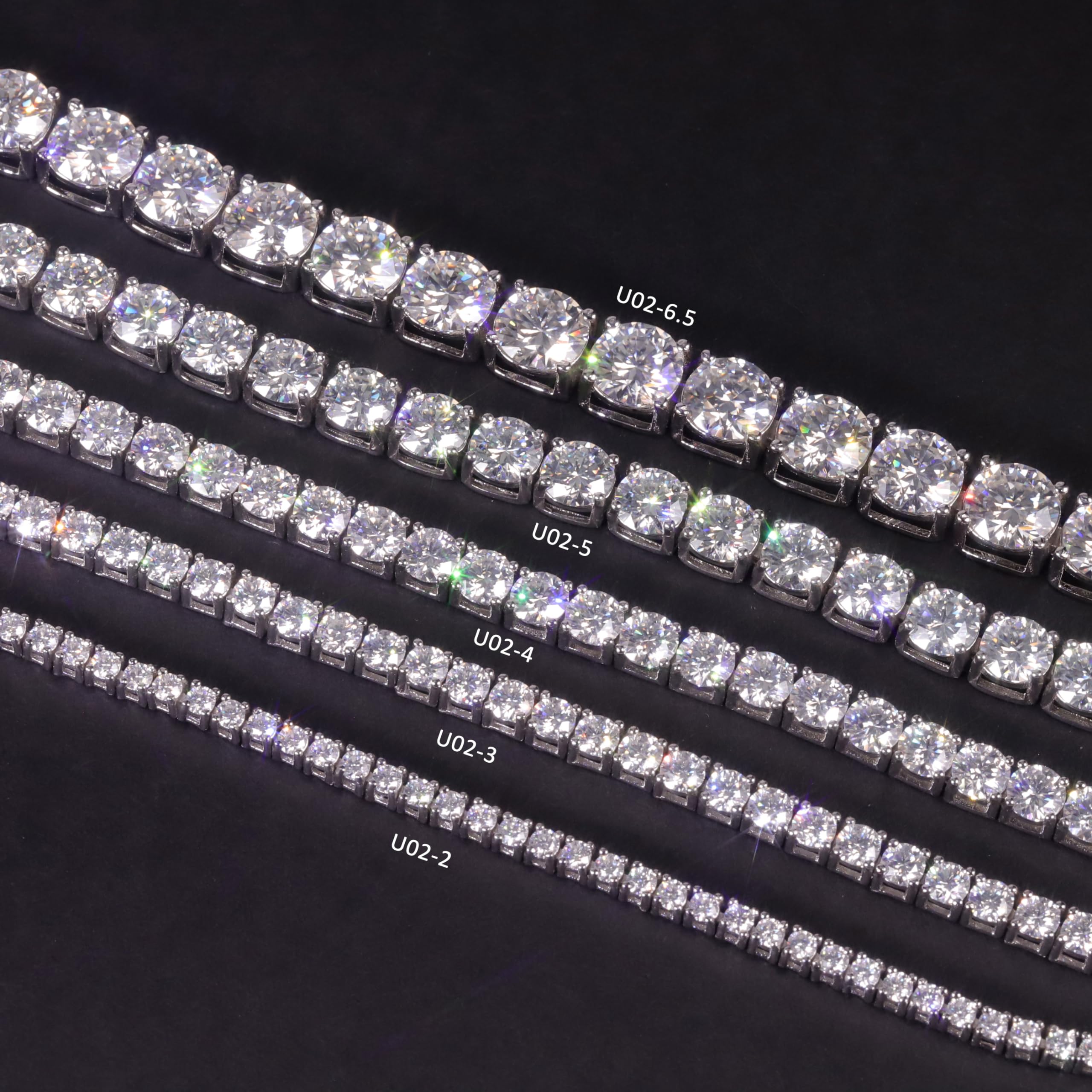 4.59-112.00CT D Color VVS1 Round Cut Moissanite Tennis Necklace for Women - 14k White Gold Plated 925 Sterling Silver Jewelry - Perfect for Weddings, Anniversaries & Special Occasions