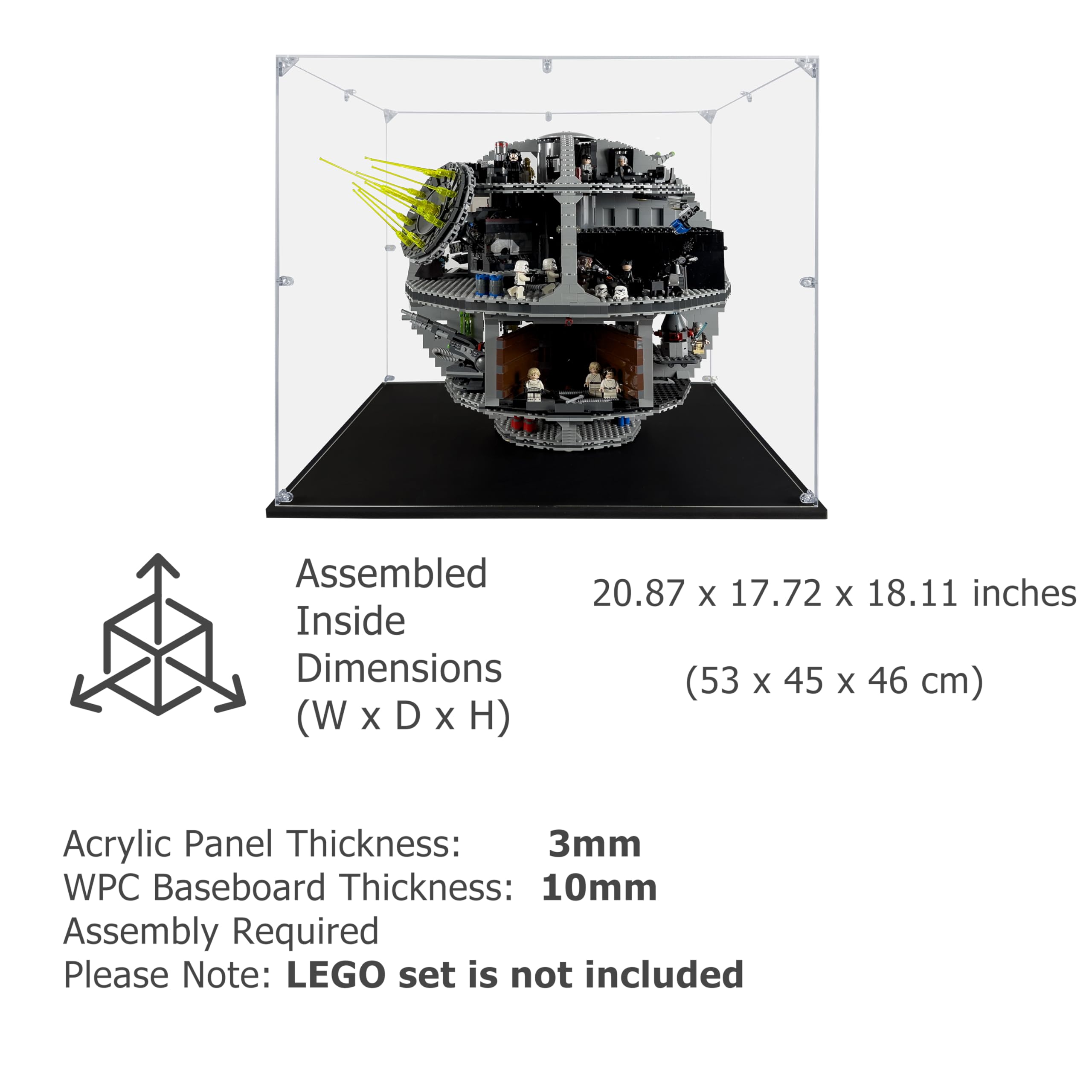 Acrylic Display Case for Lego Death Star #75159 - Dustproof & Protective Showcase for Lego Sets (Case Only, Lego Not Included) - Perfect for Home Decoration, Collectible Display & Gift Giving