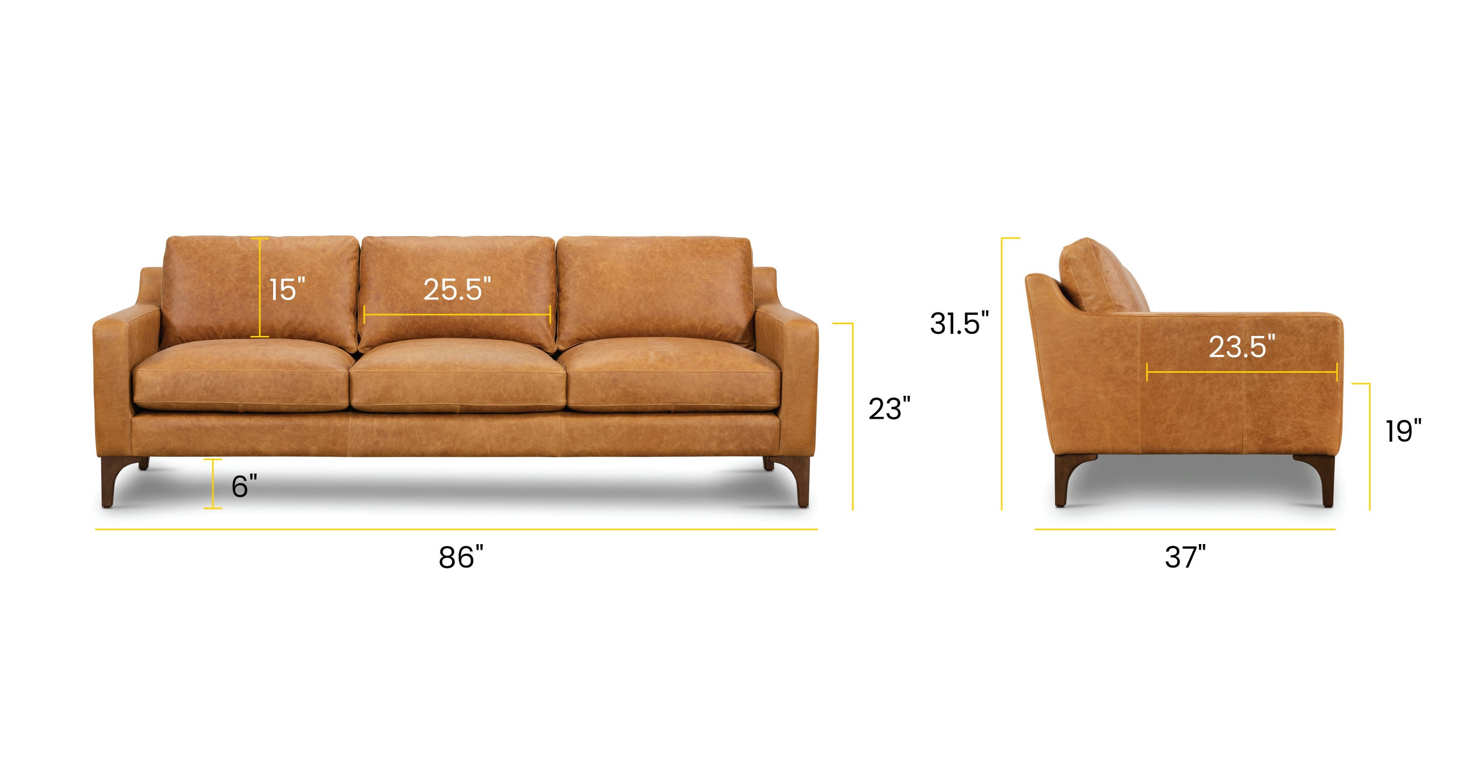 Luxury Sorrento Genuine Leather Sofa - Modern Comfort for Living Room, Office & Lounge - Perfect for Home Decor & Relaxation