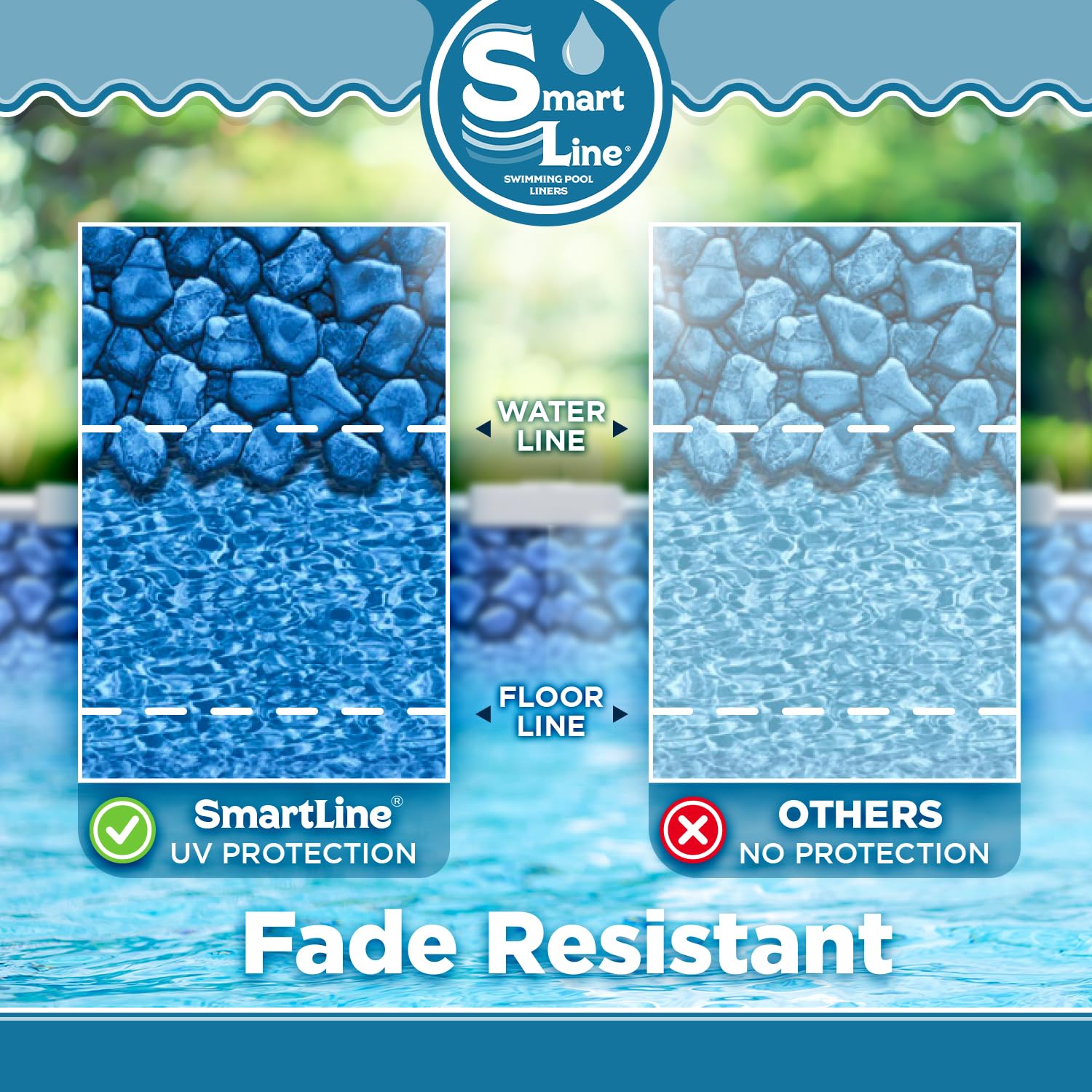16 ft Round Swimming Pool Liner - Heavy Duty 25 Gauge Virgin Vinyl | Boulder Swirl Design | Overlap Style for Steel Sided Above Ground Pools | Perfect for Backyard Summer Fun & Family Gatherings