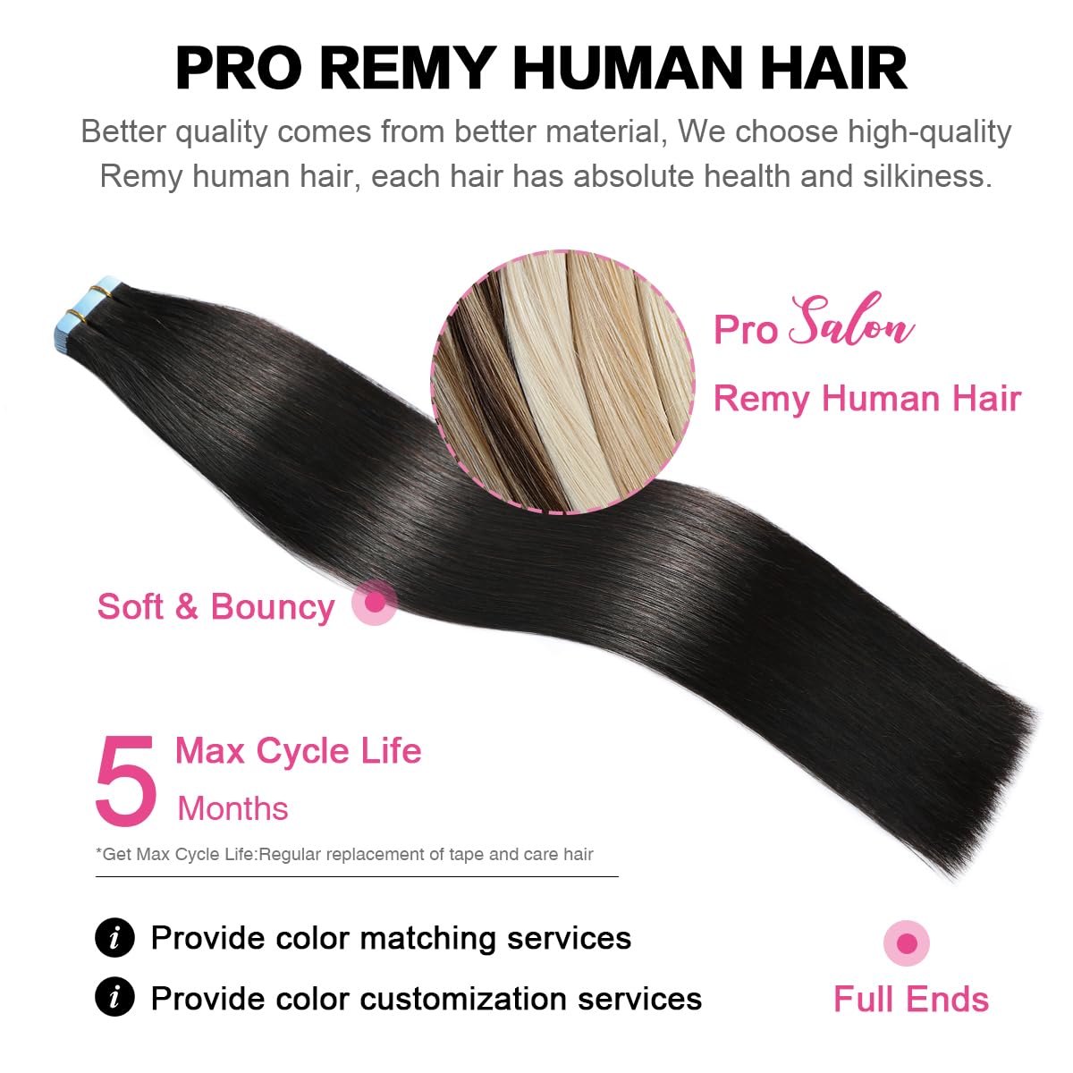 SUYYA 26 Inch Off Black Human Hair Tape in Extensions - 60g/pack 20pcs Straight Seamless Skin Weft Real Human Hair (#1B) for Daily Wear, Parties & Special Occasions