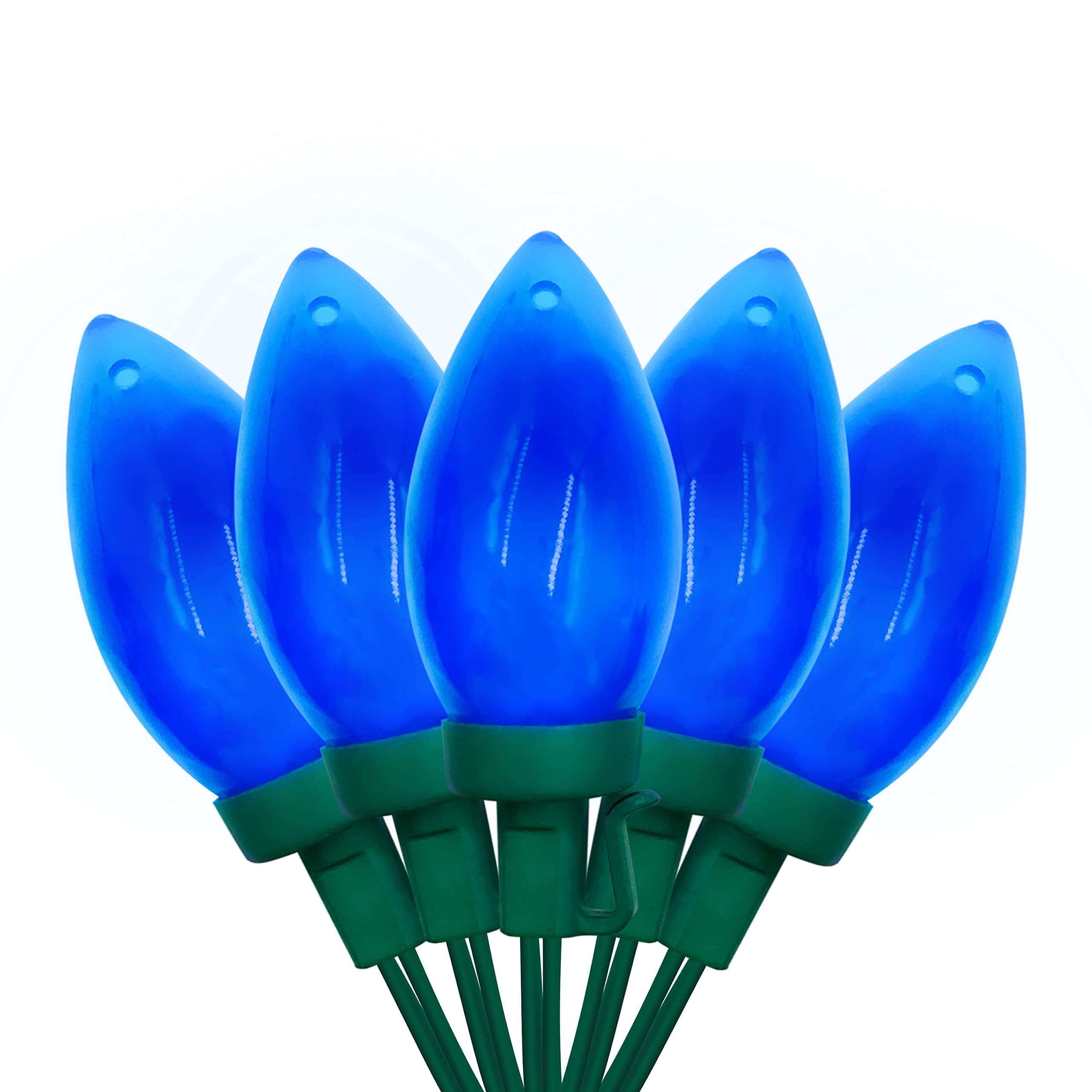 PARKIM C9 50 LED Blue Strawberry Christmas Lights - 34.5ft Waterproof Outdoor String Lights for Xmas Tree, Home, Patio, Garden & Indoor Holiday Decorations - Perfect for Festive Courtyard, Party & Winter Wedding Decor