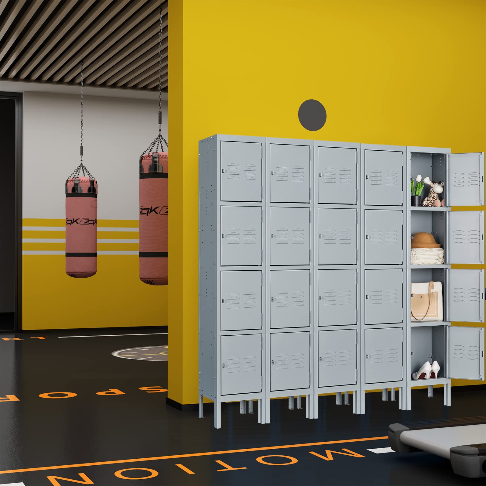 STANI Heavy Duty Metal Locker with Lock - Secure Employee Storage Cabinet for Home, Gym, School & Office - Tall Steel Locker for Clothes, Shoes & Equipment Storage (Ideal for Lockers, Changing Rooms & Secure Storage Areas)