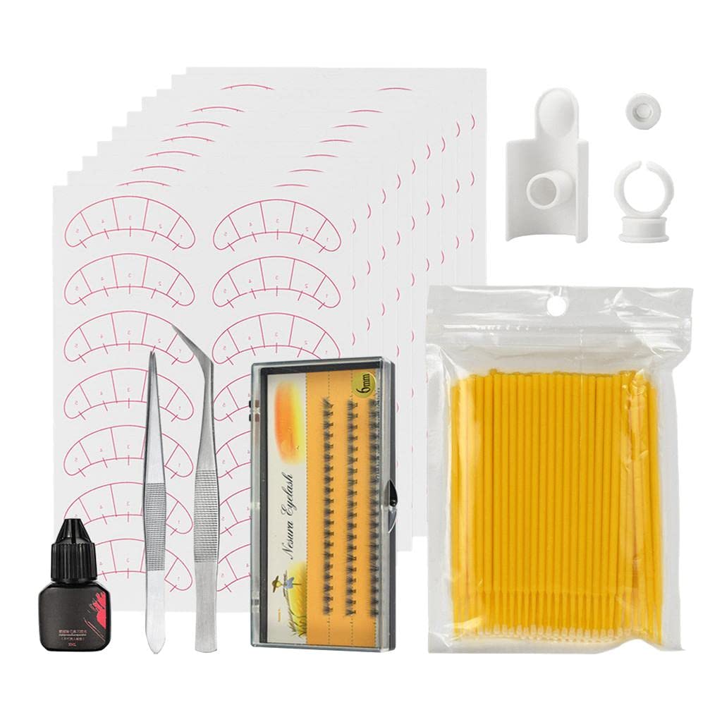 Professional Eyelash Extension Training Kit for Beginners - Complete Lash Grafting Practice Set with Yellow Base (Perfect for Salon Training & Home Practice)