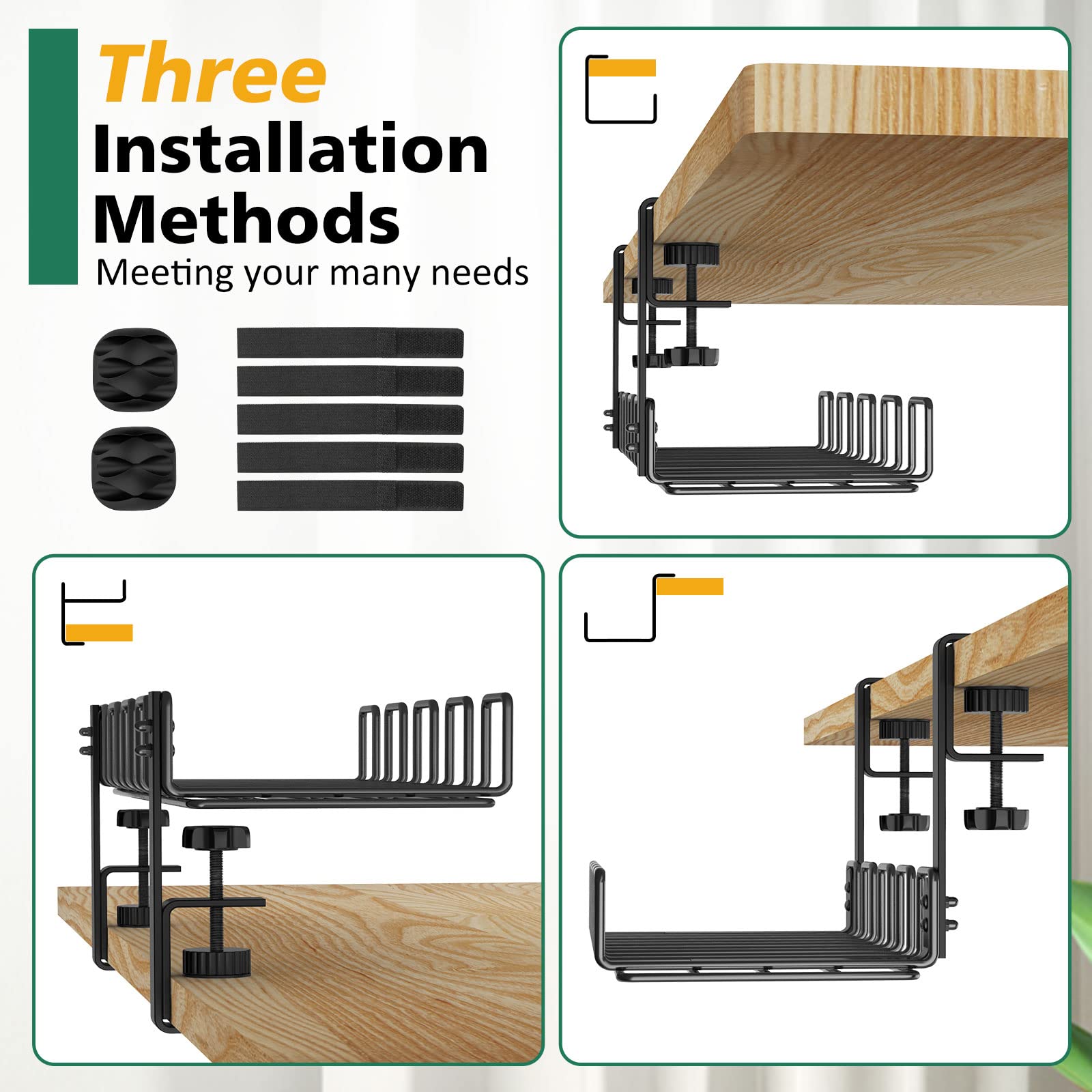 Under Desk Cable Management Tray - 15.7