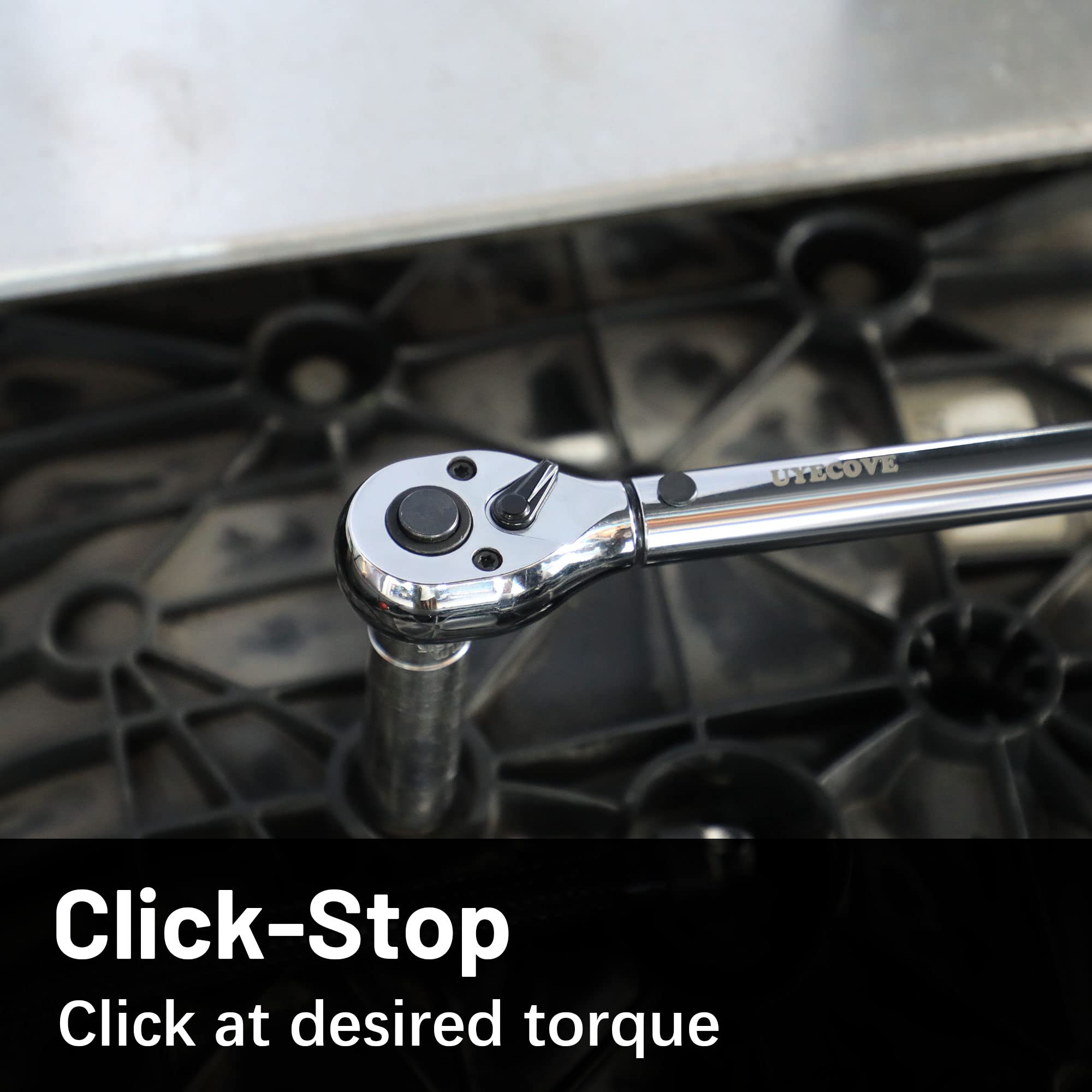 3/8-Inch Drive Dual-Direction Click Torque Wrench 10-45FT.LB/13.5-61N.M - Professional Precision Tool with Dual Range Scales (FT.LB & N.M) - Perfect for Automotive Repairs, Bicycle Maintenance & Industrial Applications