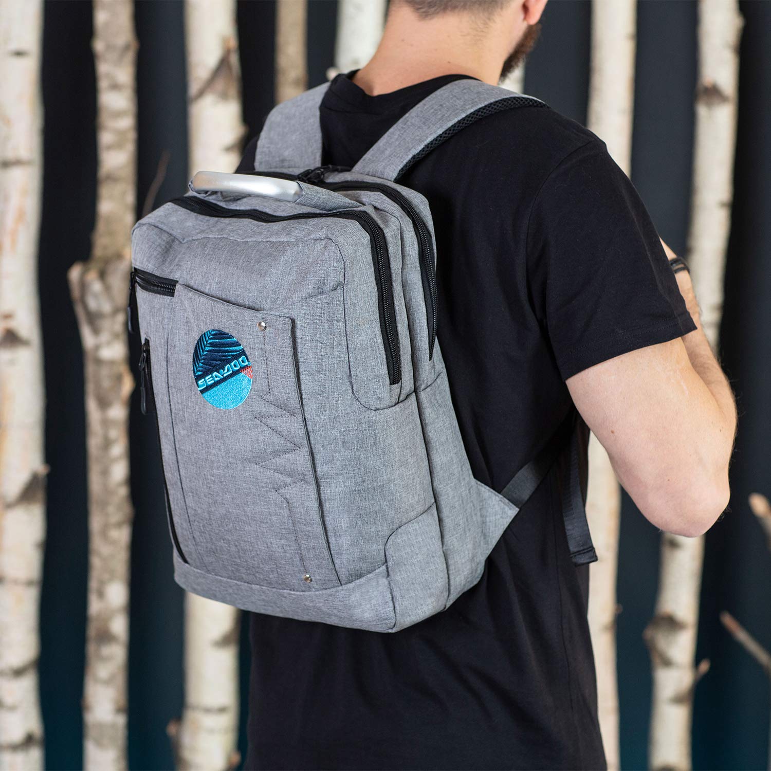 Waterproof Sea-Doo Backpack for 13 Inch Laptop - Lightweight Travel Backpack with USB Charging Port, Anti-Theft Design - Perfect for Commuting, College, Business Trips & Outdoor Adventures