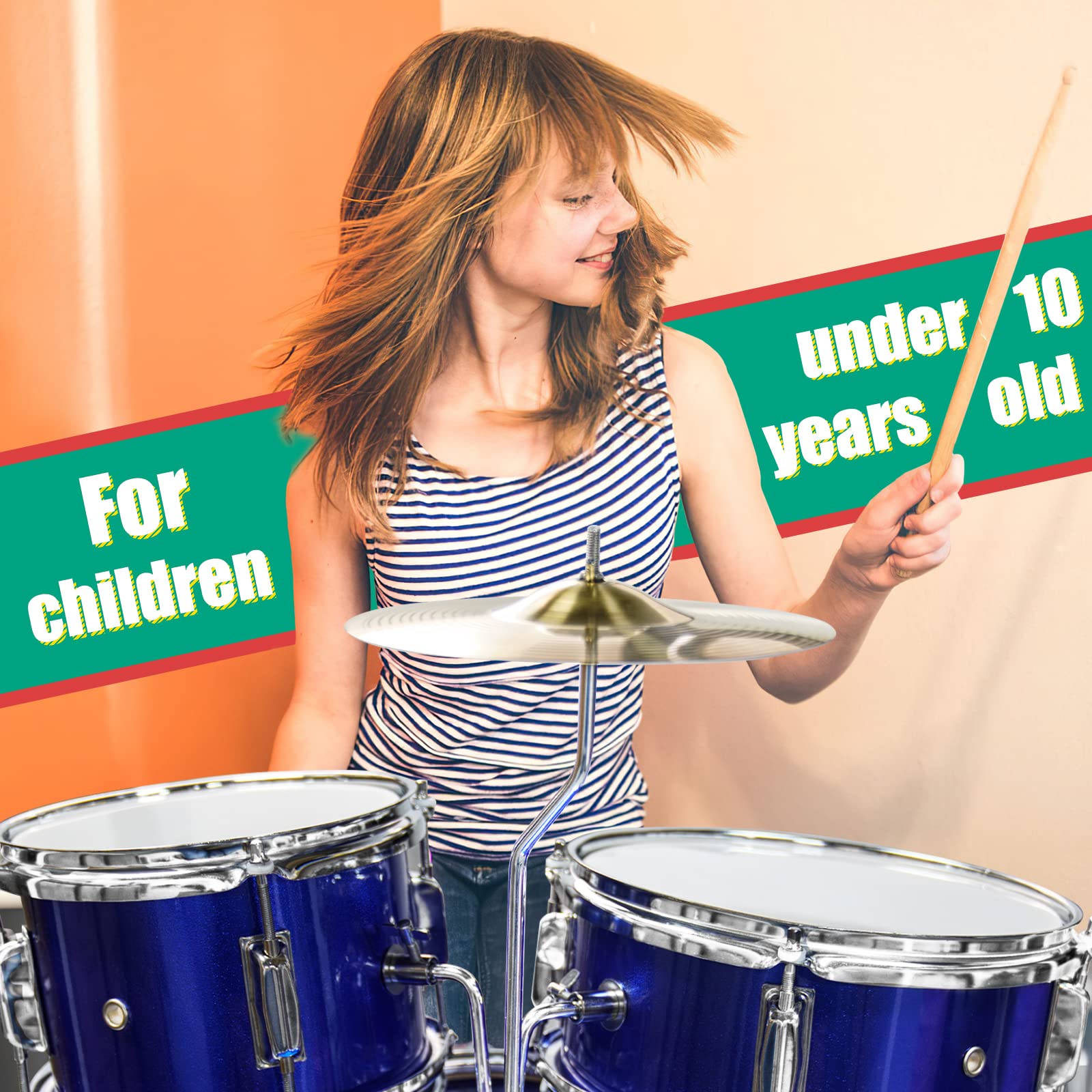 SLADE 3-Piece Kids Drum Set - Blue Children's Beginner Drum Kit with Stool & Sticks | Perfect for Birthday Gifts, Music Education & Home Playtime