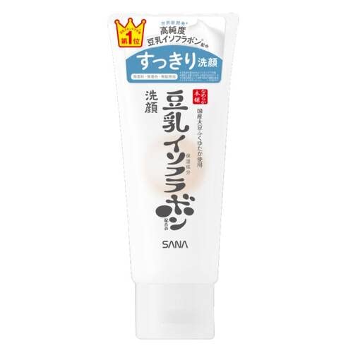 NAMERAKA SANA Soya Moist Cleansing Facial Wash 150g - Japanese Soybean Hydrating Face Cleanser for Dry & Sensitive Skin - Perfect for Daily Skincare Routine & Makeup Removal