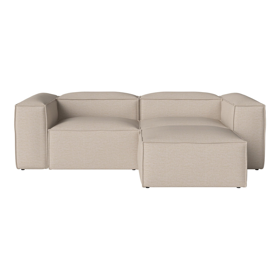Cosima 2-Seater Small Sofa with Pouf - Compact Loveseat for Small Spaces, Apartments & Cozy Living Rooms