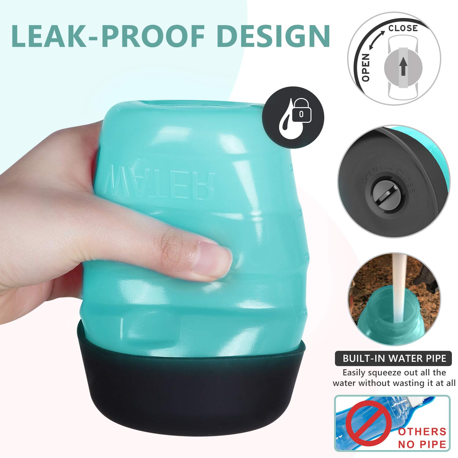 Upgraded 2-in-1 Portable Dog Water Bottle & Bowl - Lightweight Pet Travel Water Dispenser for Hiking, Walking & Outdoor Adventures | PETNF