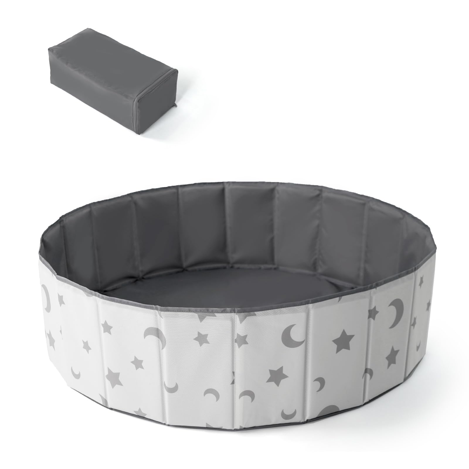 40Inch Kids Ball Pit - Foldable, Portable & Reusable Toddler Playpen with Balls, Indoor/Outdoor Baby Play Pool, Dog Playpen Fence, Oversized Star/Moon Design - Perfect for Birthday Parties, Daycare Centers & Backyard Fun
