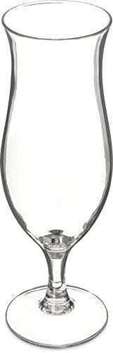 Carlisle Alibi 16 oz Shatterproof Clear Plastic Hurricane Glasses - Pack of 24 - Durable Unbreakable Barware for Restaurants, Pubs & Outdoor Parties