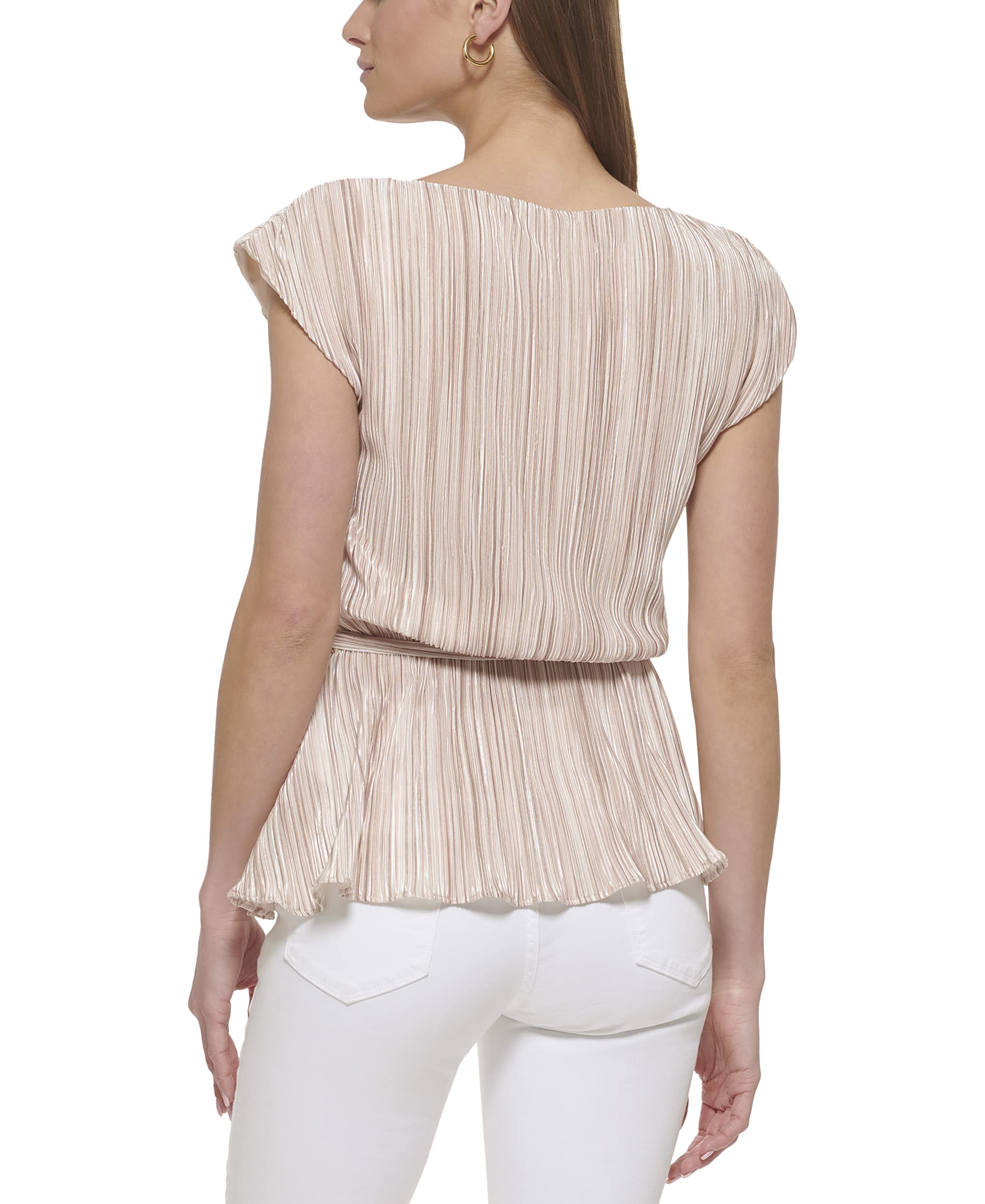 DKNY Women's Cap Sleeve Business Casual Blouse - Professional Office Shirt for Work, Interview & Formal Occasions | Comfortable & Stylish Workwear Top for Women
