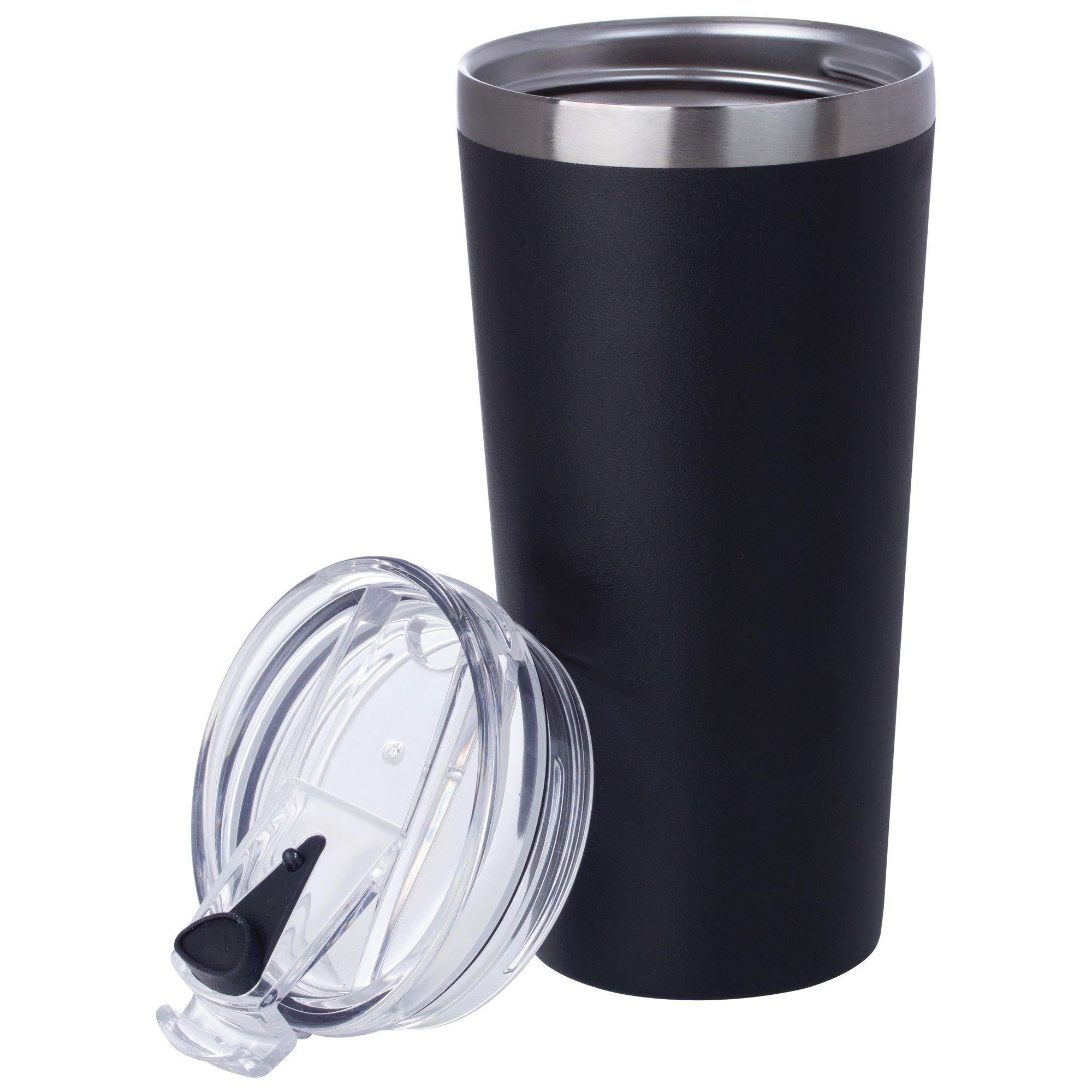 X-Pac 16oz Stainless Steel Double Wall Vacuum Insulated Tumbler - Black - Keeps Drinks Hot or Cold for Hours - Perfect for Coffee, Tea, Water & Outdoor Activities