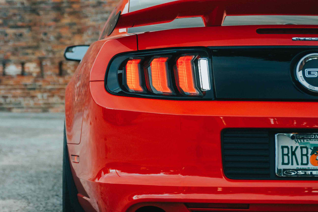 Ford Mustang 2010-2012 Facelift XB LED Tail Lights - Smoked Red Lens with Sequential Turn Signals - Perfect for Upgrades & Night Driving