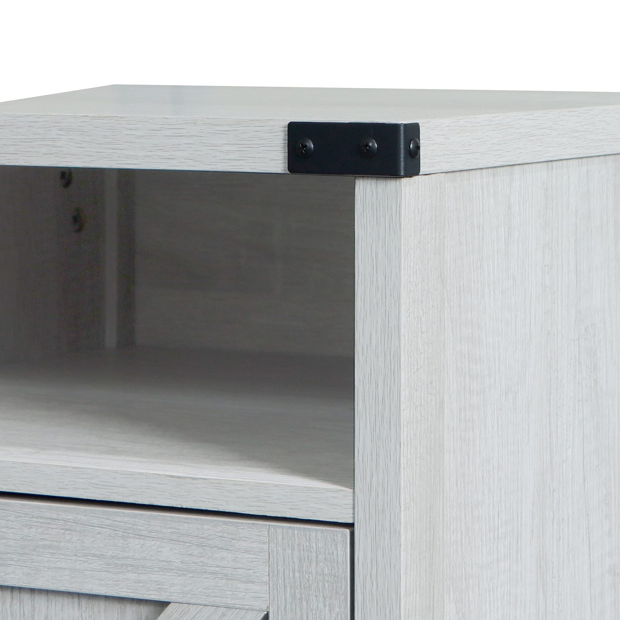 Rainbow Sophia Nightstand - Farmhouse Style Bedside Table with Cabinet & Shelves, 18x18x24 Inches, Sargent Oak Finish - Perfect for Bedroom, Guest Room, or Dorm Decor