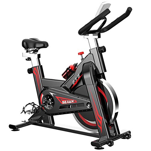 Premium Belt Drive Indoor Cycling Bike - Quiet Stationary Exercise Bike with LCD Monitor for Home Cardio Workouts | Ideal for Home Gym, Spin Classes & Fitness Training