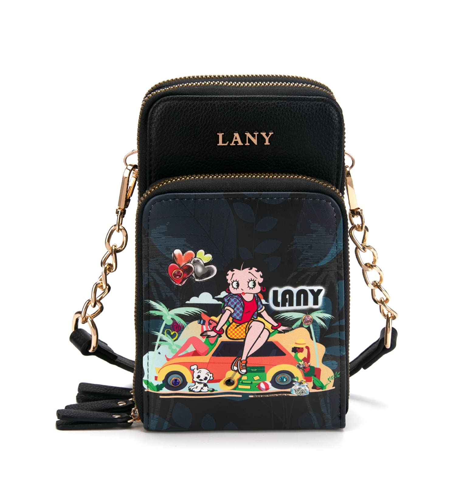 Betty Boop Vacation Faux Leather Cellphone Wallet Crossbody Bag for Women - Stylish RFID Blocking Phone Purse with Wristlet Strap, Perfect for Travel, Shopping & Everyday Use