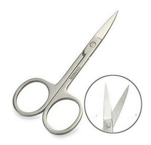 Premium Stainless Steel Mustache & Beard Scissors - Professional Hair Trimming Shears for Men's Facial & Body Grooming - Perfect for Home Barber Kits & Travel Grooming Essentials